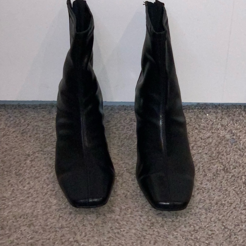 Black Leather Ankle Boots